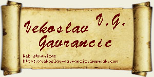 Vekoslav Gavrančić vizit kartica